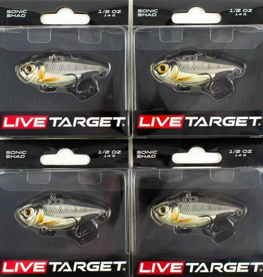 (LOT OF 4) LIVETARGET SONIC SHAD 1/2OZ SNS55SK134 SILVER/PEARL BN2220 - Image 1 of 2