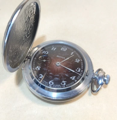 VINTAGE soviet pocket watch MOLNIJA Molnia mechanical 3602 18 jew. made in USSR - Image 1 of 4