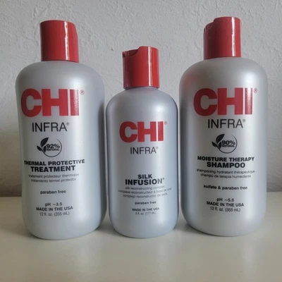 CHI INFRA Hydrate Kit Silk Infusion 6oz, Shampoo & Treatment 12.0 Oz Each NIB - Image 1 of 4
