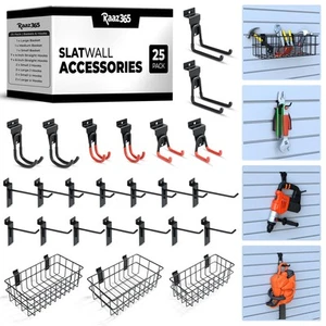 Kit de accesorios de listones Raaz365 25 piezas - Ganchos de listones de garaje y listones de metal... - Imagen 1 de 9
