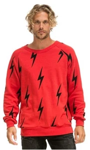 Sudadera AVIATOR NATION Roja Thunderbolt Cuello Redondo Talla M MEDIANA *EN MUY BUENA CONDICIÓN* £390 - Imagen 1 de 4