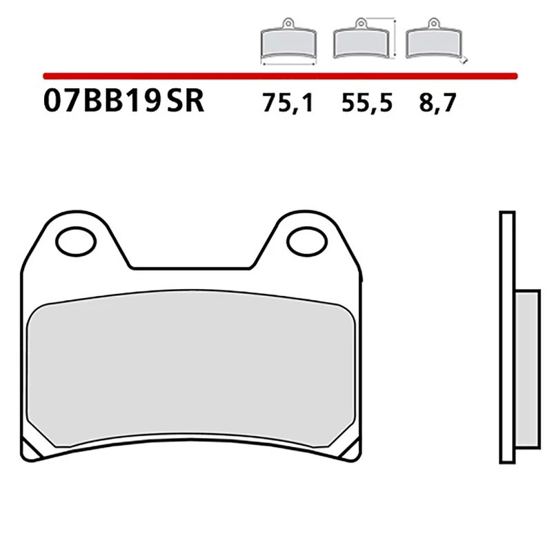 BREMBO FRONT BRAKE PAD KIT MOUNT ON DUCATI SUPERSPORT IE 900 98-02-07BB19SR - Image 1 of 1