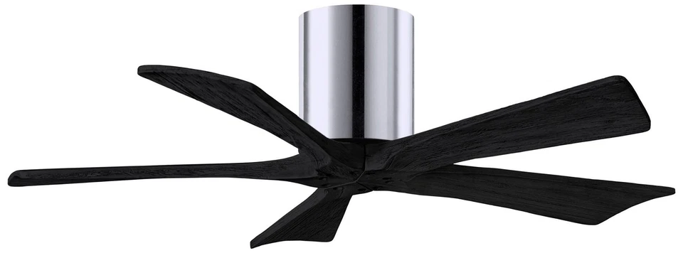 42" Matthews Irene-5H Chrome and Black Hugger Ceiling Fan with Remote - Image 1 of 1