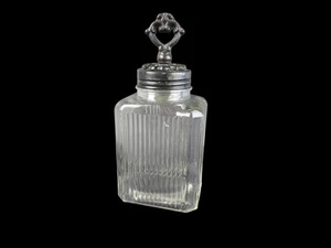 Vaso de almacenamiento vintage con aspecto estriado / recipiente de almacenamiento - tapa de hierro fundido - 24 cm - Imagen 1 de 3