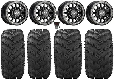 Sedona Sano Bdlk 14" Wheels Bk +30mm 27" Reptile Tires Polaris RZR Turbo S / RS1 - Image 1 of 4