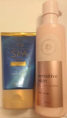 Bath And BodyWorks Set True Blue Spa Foot Scrub + Sensitive Skin Lotion - Image 1 of 2