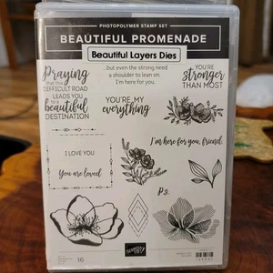 Stampin Up BEAUTIFUL PROMENADE Layers Flowers Rubber Stamps Thinlits Dies - Picture 1 of 4