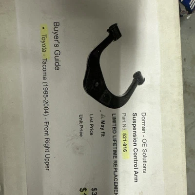 Dorman Suspension Control Arm Front Right Upper For 1995-2004 Toyota Tacoma - Image 1 of 3