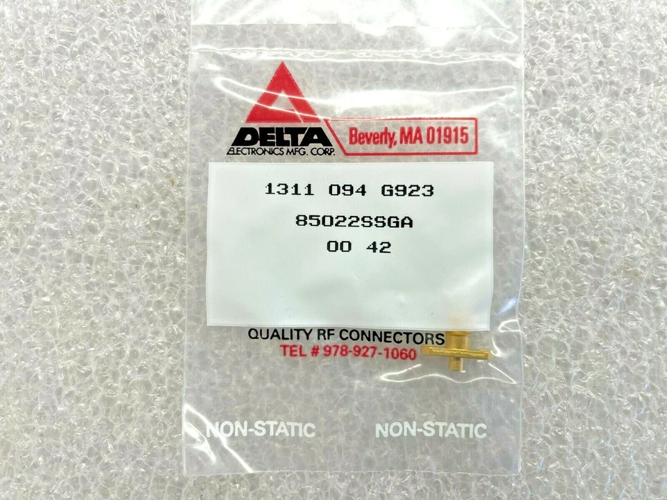 85022SSGA, 1311-094-G923, DELTA, RF COAXIAL PANEL MOUNT CONNECTOR - Image 1 of 3