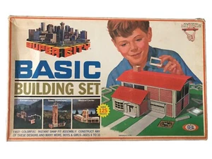 Ideal Basic Building Set Super City Vintage In Box Mid With Directions - Picture 1 of 9