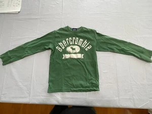 Boys Shirt Abercrombie Size Small Long Sleeve green S T Shirt Moose Logo -720 - Picture 1 of 4