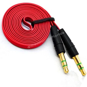 3.5mm Flat Male to Male Stereo Audio Auxiliary AUX Cable for PC iPod Car - Picture 1 of 10