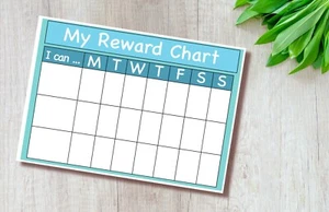 Handmade, BLUE, A4, Children’s behaviour/Reward Chart, Laminated, wipe clean - Picture 1 of 3