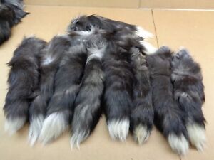 1 3XL Tanned Silver Fox Tail/Crafts/100% USA Real Fur/Purse/Oakland Raider Tail