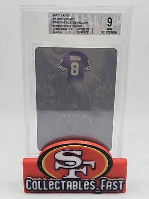 2017 Leaf Q Patch Perfect Printing Plates Yellow 1/1 STEVE YOUNG BGS 9 MINT - Image 1 of 4