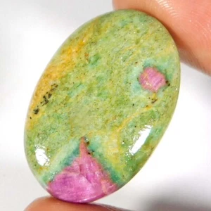 RUBY IN FUCHSITE Oval Cabochon Natural UNIQUE Loose Gemstone 29x20x06 mm 34.55Ct - Picture 1 of 3