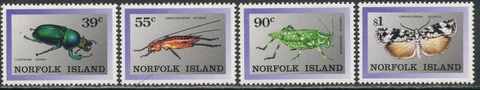 NORFOLK ISLAND Sc#448-451 1989 Insects Complete Set OG Mint NH Cover