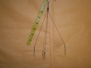 1 CRAPPIE, UMBRELLA, BASS RIG, TESTED IN ALABAMA 3 ARMS .035 X 7" WEIGHTLESS - Picture 1 of 5