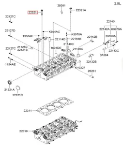 1x Original Hyundai 0K55110136 Cylinder Head Screw Terracan Kia Carnival I/II - Picture 1 of 7