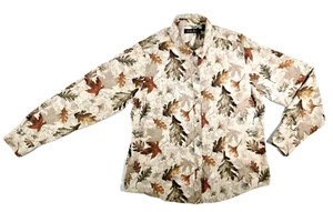 North River Outfitters Women's Leaf Pattern Pearl Snap LS Shirt Size Large - Picture 1 of 8