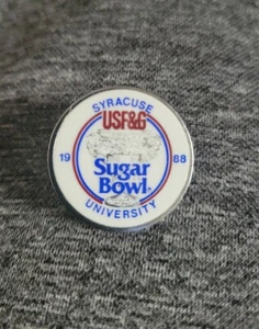 1988 Syracuse University Fútbol Pinback USF&G Sugar Bowl Nueva Orleans - Imagen 1 de 2