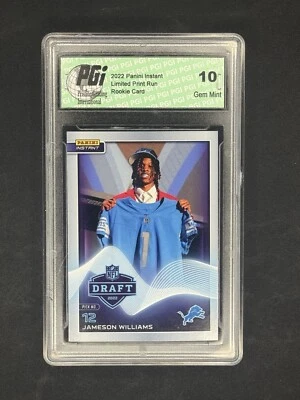 JAMESON WILLIAMS 2022 PANINI INSTANT NFL DRAFT NIGHT 1ST GRADED 10 ROOKIE CARD - Image 1 of 2