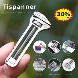 Adjustable Compact Titanium Alloy Everyday Multi Functional Wrench Tool Spanner - Picture 1 of 17