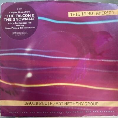 DAVID BOWIE PAT METHENY This Is Not America Vinyl 45 rpm 1985 EMI B 8251 NM/EX - Image 1 of 4