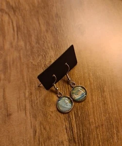 Selfmade Ohrringe Hängend Glas 1cm Durchmesser - Bild 1 von 1