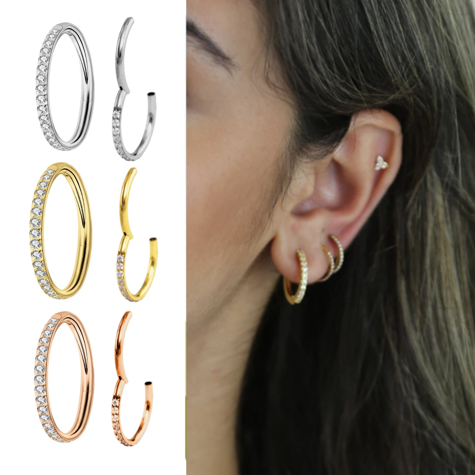 Septum Piercing Clicker Ring Titan Helix Piercing Nasenpiercing Gauge 1,2mm - Bild 1 von 4