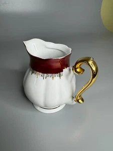 Yugoslavia vintage porcelain creamer milk jug god handle and trims kitchen decor - Picture 1 of 5