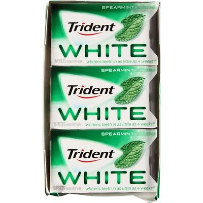 Trident White Spearmint Dual Pack 12 paquetes de 16 piezas (192 piezas) Foto 1 de 3