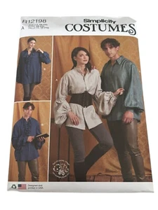 Simplicity Sewing Pattern R12198 Historical Costume Shirts Pirate Halloween UC - Picture 1 of 8