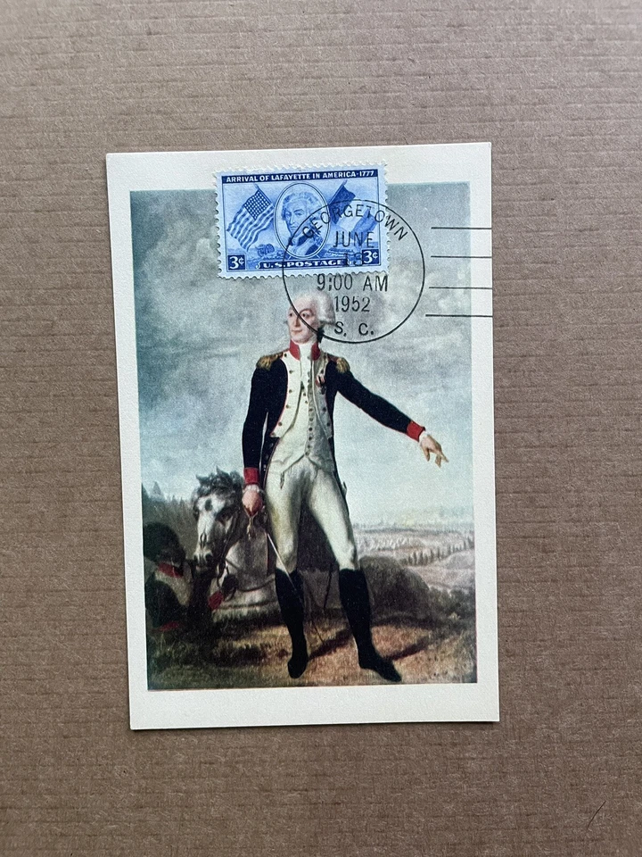 US 1955 FDC Maxi Card (D013) Gen Lafayette #1010 +Portrait in Mount Vernon - Image 1 of 1