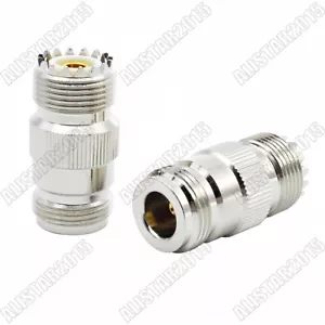 1x N-Type Jack Female to UHF SO-239 Female Jack Adapter Barrel RF Coax Connector - Picture 1 of 4