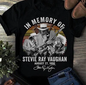 In memory of Stevie Ray Vaughan T-shirt Black Unisex All Sizes - Picture 1 of 8
