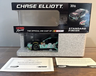 Chase Elliott 2016 SS Mountain Dew Baja Blast Autographed 1/24 Die-cast New - Image 1 of 4