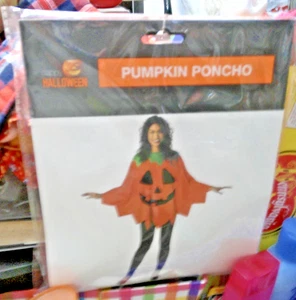Poncho zucca adulto Halloween NUOVISSIMO taglia unica ADATTO ALLA MAGGIOR PARTE costume festa - Foto 1 di 2