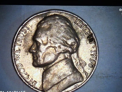 1966 jefferson nickel no mint mark nice coin - Image 1 of 4