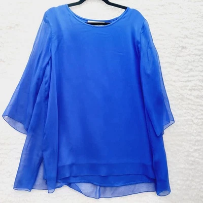 衬衫和服 Caroline 玫瑰丝绸丰富紫色优雅豪华极简主义 M 码 — 第 1/4 张图片