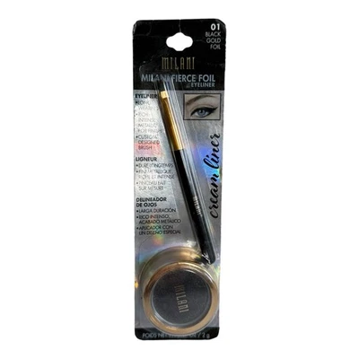Milani Fierce Foil Eyeliner 01 Black Gold Foil New - Image 1 of 2