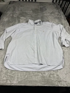 Ralph Lauren Men’s Size 5XLB Blue Striped Long Sleeved Button-Down Shirt Cotton - Picture 1 of 11