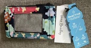 Vera Bradley ReActive Reißverschluss Ausweis (Happy Blooms) Neu mit Etikett - Bild 1 von 6