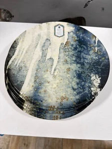 (4) Intesa Home Blau Gold Marmor Abstrakt Speiseteller ~Neu~ - Bild 1 von 4