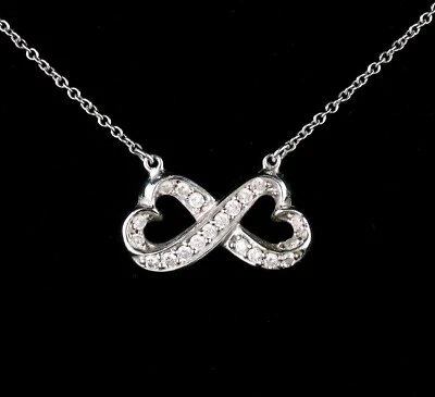 COLLAR COLGANTE INFINITO ORO BLANCO 18K DIAMANTE NATURAL FIRMADO POR IDGC AZUL NILO Foto 1 de 4