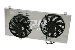 Cubierta de radiador de aluminio + ventilador de 2 * 9" para 91-95 Toyota MR2 Turbo cupé 3SGT SW20 L4 - Imagen 1 de 12