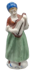 Estatuilla de mujer vintage de porcelana con violín 3" Japón ocupado - Imagen 1 de 8