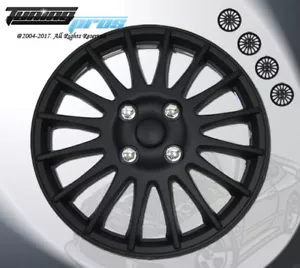 Wheel Rims Skin Cover 15" Inch Matte Black Hubcap -Style 611 15 Inches Qty 4pcs- - Picture 1 of 4