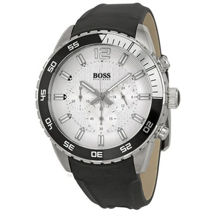 NEW HUGO BOSS 1512805 DEEP BLUE CHRONOGRAPH QUARTZ MEN'S SILVER SPORT WATCH - Picture 1 of 7