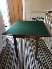 20thC fold over, hardwood card table, green felt top, work/hall table, desk